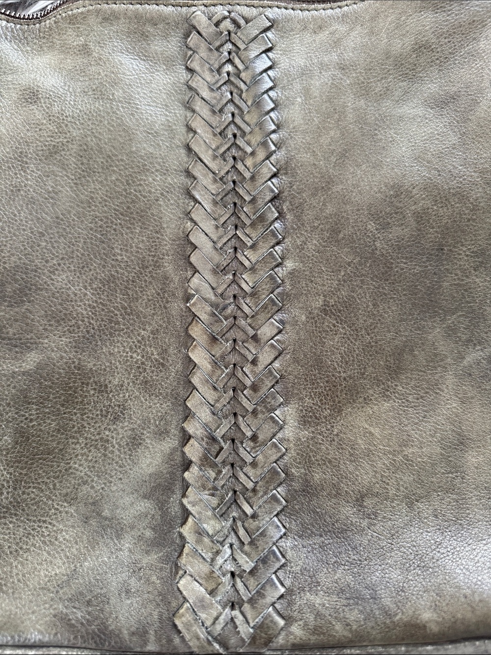 latico Olive Green Braided Leather Crossbody Bag - Picture 2 of 12